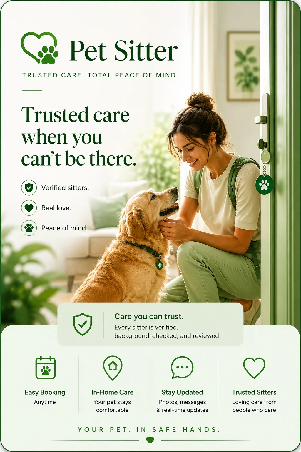 Pet Sitter — Trusted care when you can’t be there.