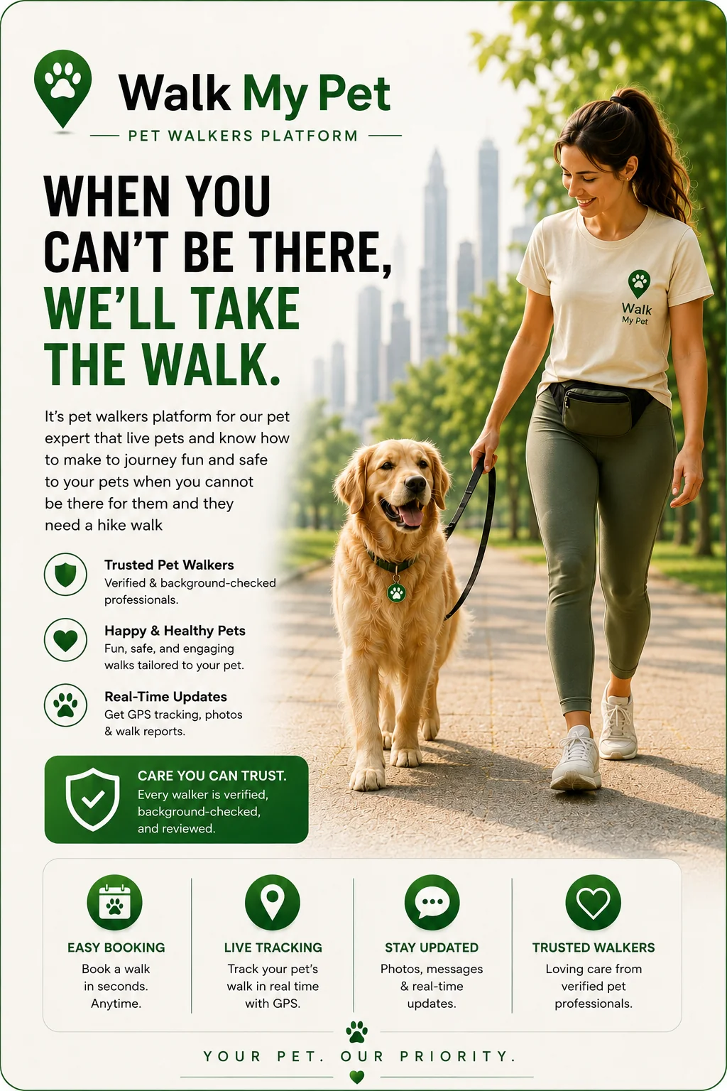 Walk My Pet — When you can’t be there, we’ll take the walk.